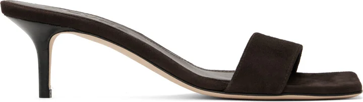 Aeyde Brown Ilvy Kid Suede Leather Mules