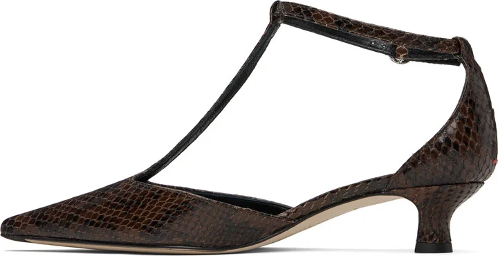 Aeyde Brown Liz T-Bar Heels - Image 3