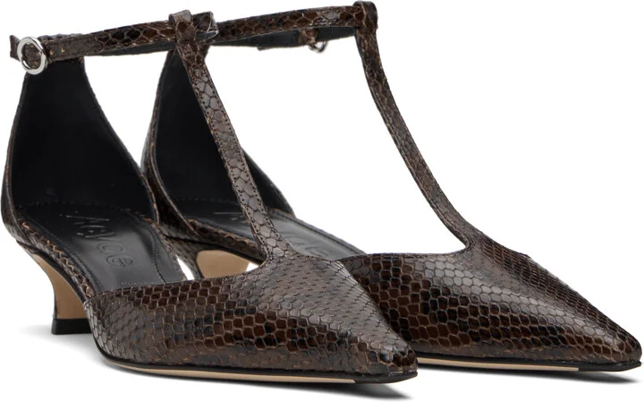 Aeyde Brown Liz T-Bar Heels - Image 4
