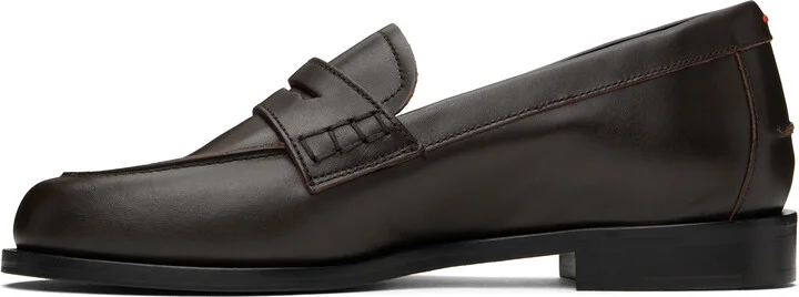 Aeyde Brown Oscar Leather Loafers - Image 3