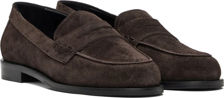 Aeyde Brown Oscar Suede Loafers - Image 4