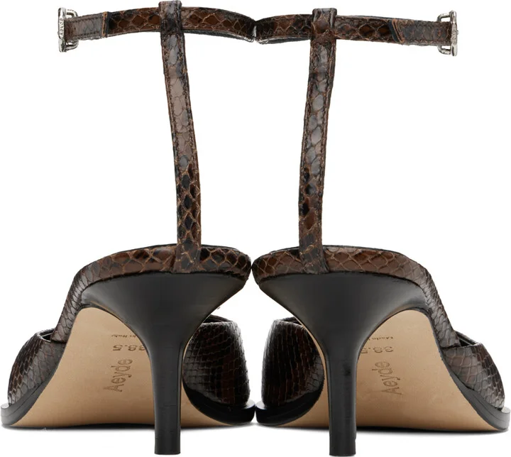 Aeyde Brown Sarina Ankle-Strap Heels - Image 2