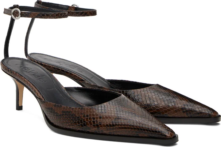 Aeyde Brown Sarina Ankle-Strap Heels - Image 4