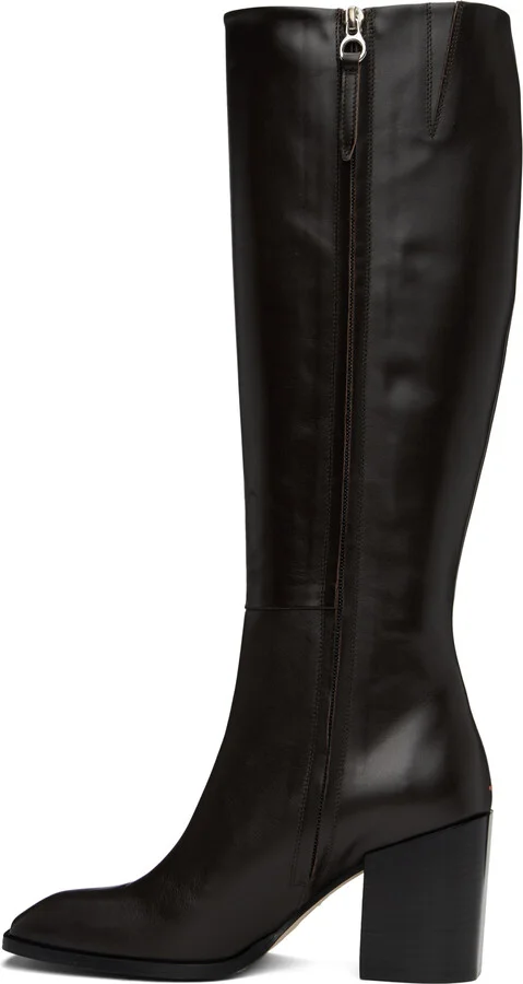 Aeyde Brown Teresa Knee-High Boots - Image 3