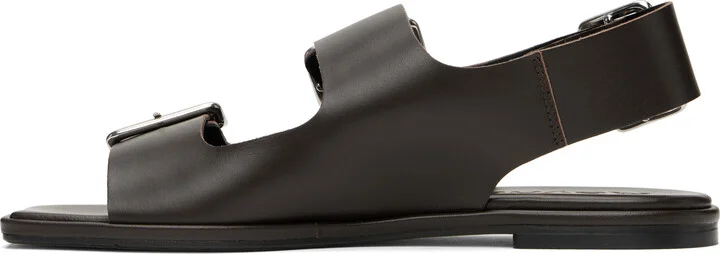 Aeyde Brown Thekla Leather Slingback Sandals - Image 3