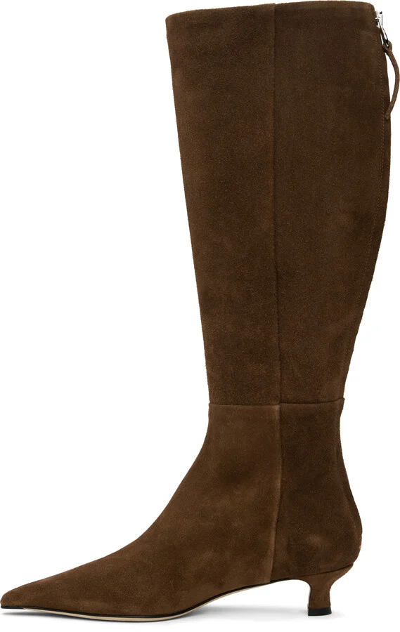 Aeyde Brown Zazie Suede Tall Boots - Image 3