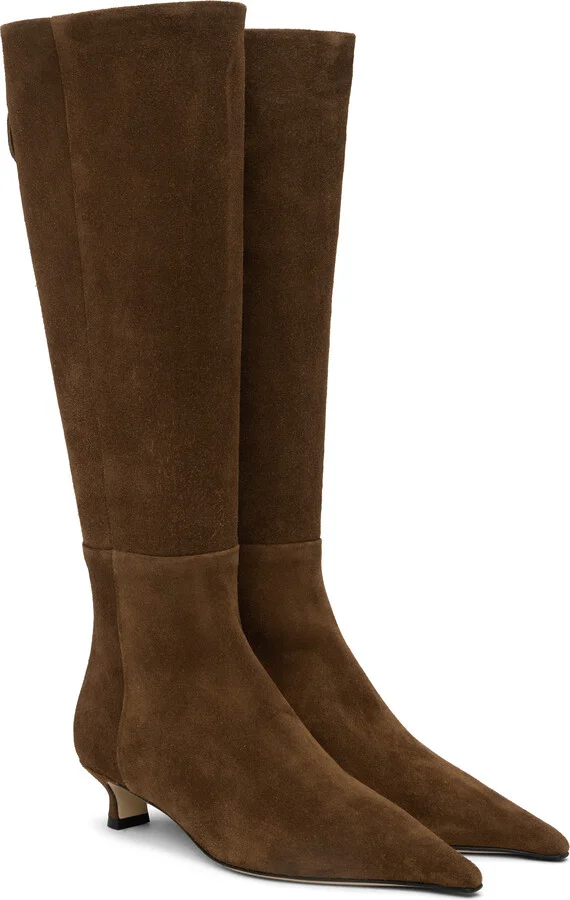 Aeyde Brown Zazie Suede Tall Boots - Image 4