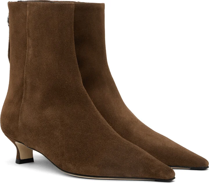 Aeyde Brown Zoe Suede Ankle Boots - Image 4