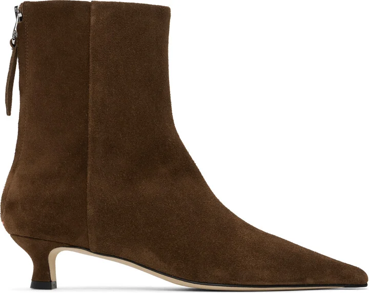 Aeyde Brown Zoe Suede Ankle Boots