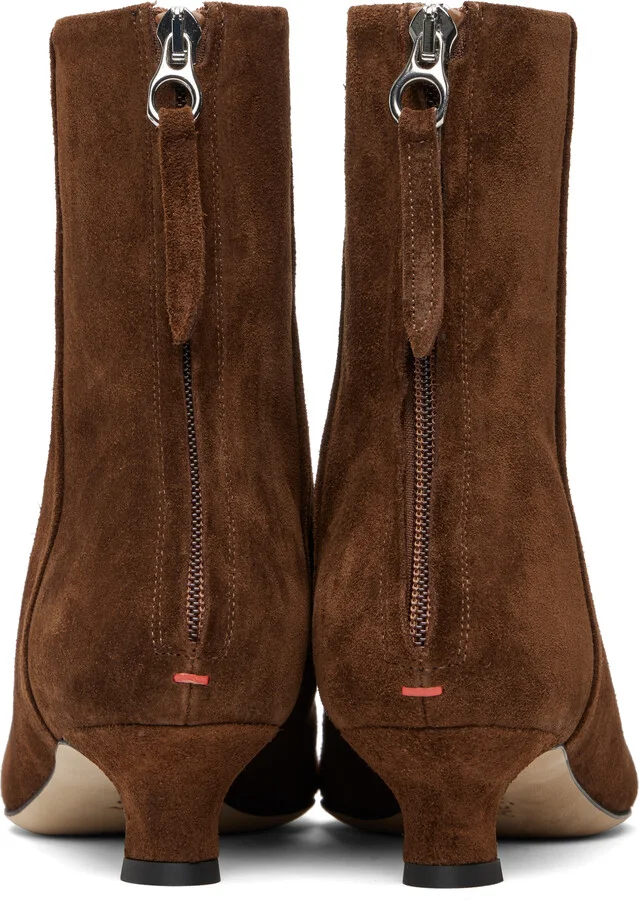 Aeyde Brown Zoe Suede Boots - Image 2