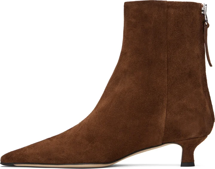 Aeyde Brown Zoe Suede Boots - Image 3