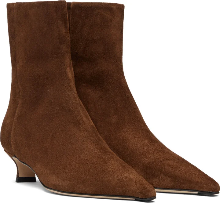 Aeyde Brown Zoe Suede Boots - Image 4