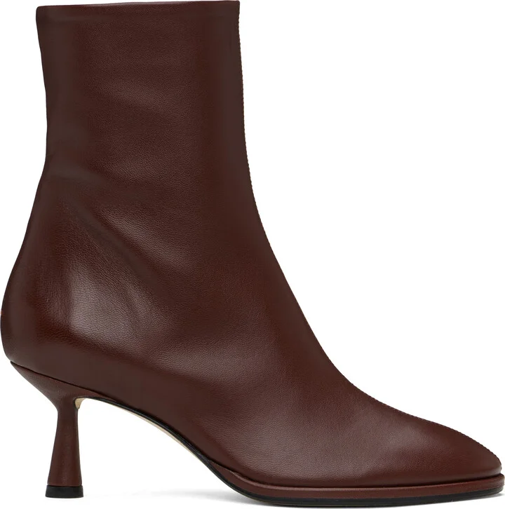 Aeyde Burgundy Dorothy Leather Ankle Boots