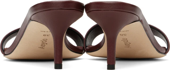 Aeyde Burgundy Ilvy Leather Mules - Image 2