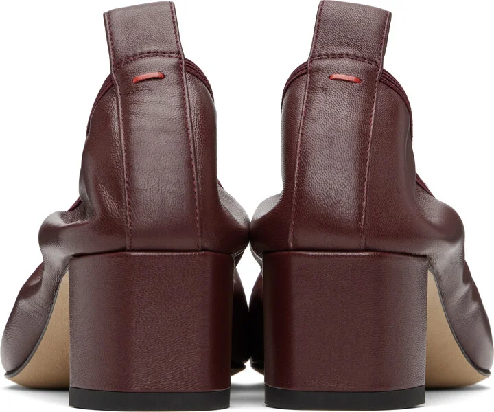 Aeyde Burgundy Narissa Ruched Heels - Image 2
