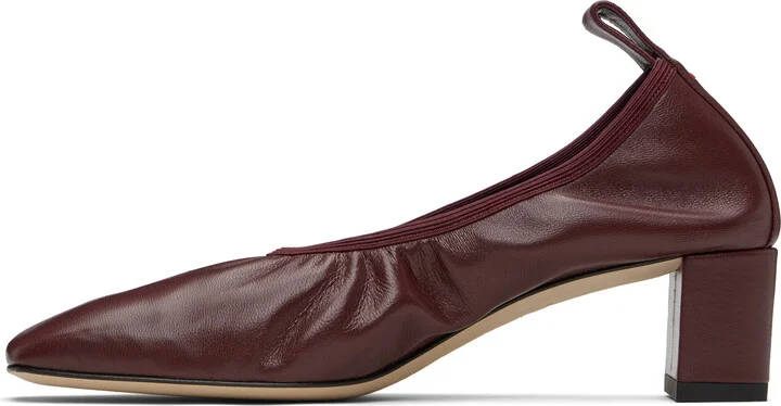 Aeyde Burgundy Narissa Ruched Heels - Image 3