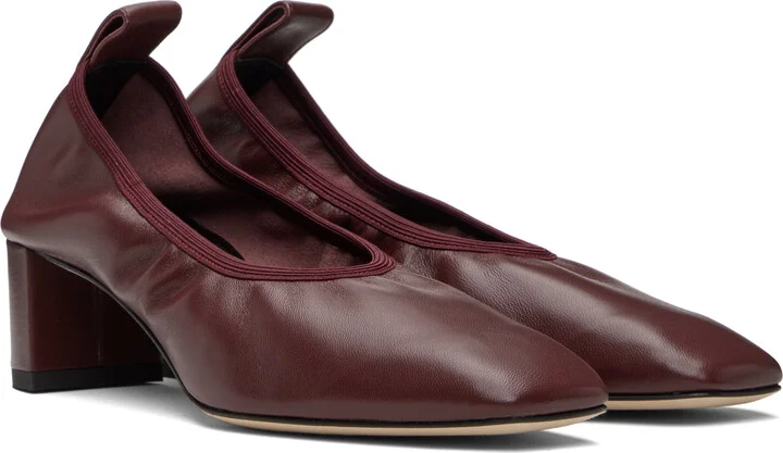 Aeyde Burgundy Narissa Ruched Heels - Image 4