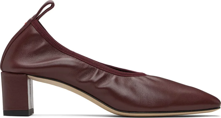 Aeyde Burgundy Narissa Ruched Heels