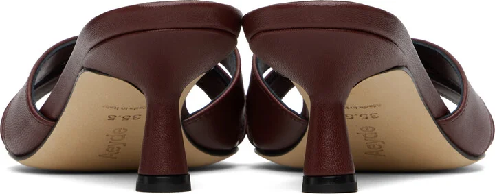Aeyde Burgundy Vero Leather Mules - Image 2