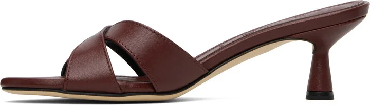 Aeyde Burgundy Vero Leather Mules - Image 3