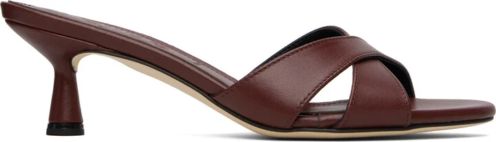 Aeyde Burgundy Vero Leather Mules