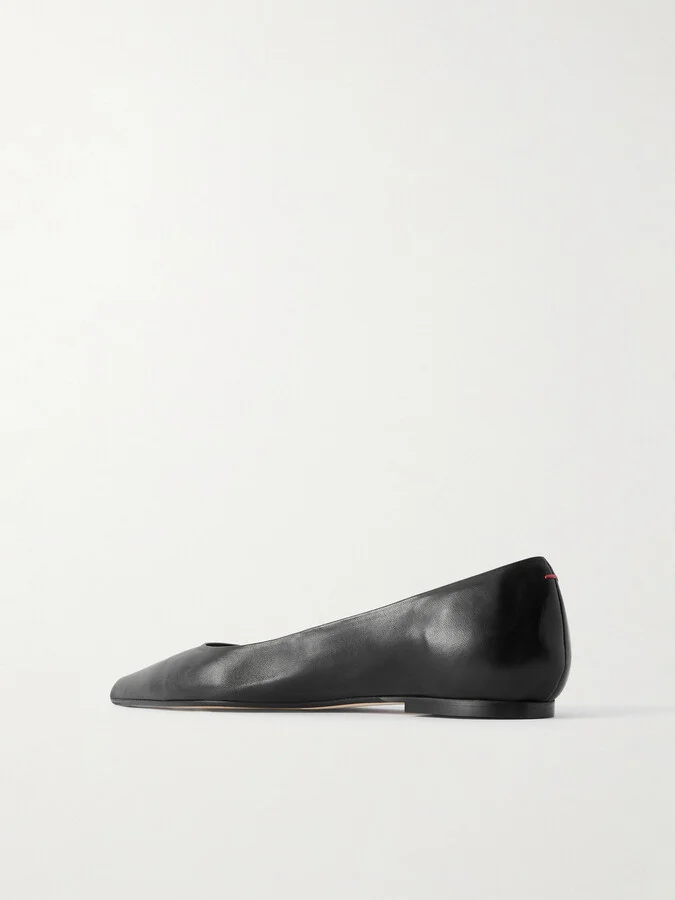 Aeyde - Cassy Leather Point-toe Flats - Black - Image 3