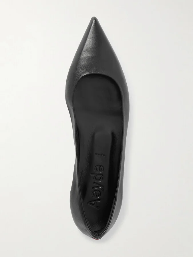 Aeyde - Cassy Leather Point-toe Flats - Black - Image 5