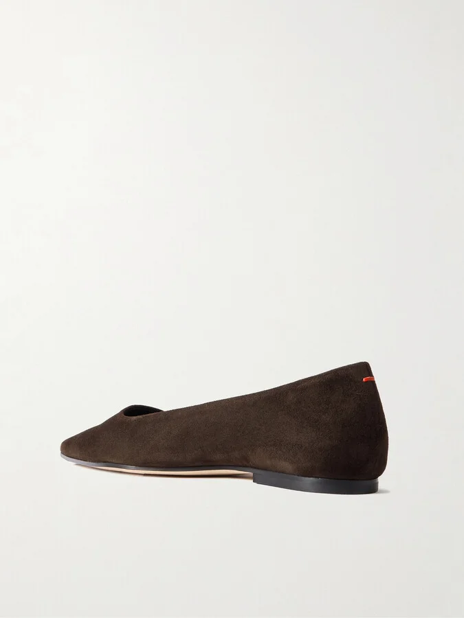 Aeyde - Cassy Suede Ballet Flats - Brown - Image 3