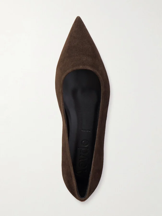 Aeyde - Cassy Suede Ballet Flats - Brown - Image 5