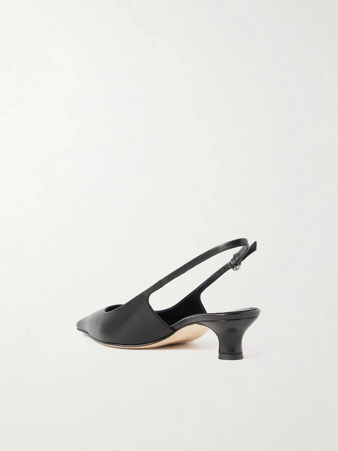 Aeyde - Catrina Leather Slingback Pumps - Black - Image 3