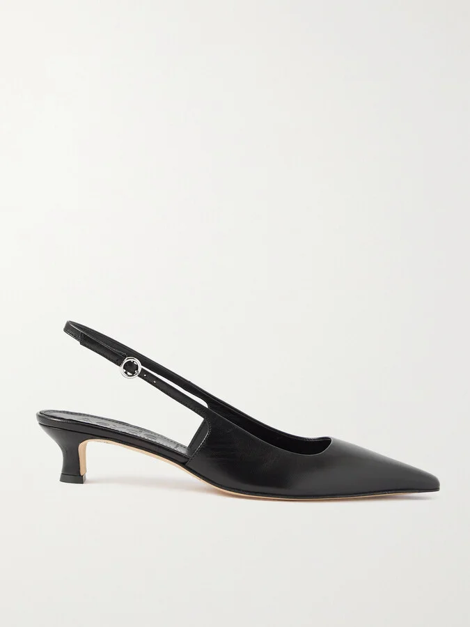 Aeyde - Catrina Leather Slingback Pumps - Black