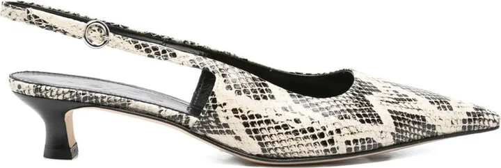 Aeyde Catrina Snake Print Calf Leather Creamy Shoes