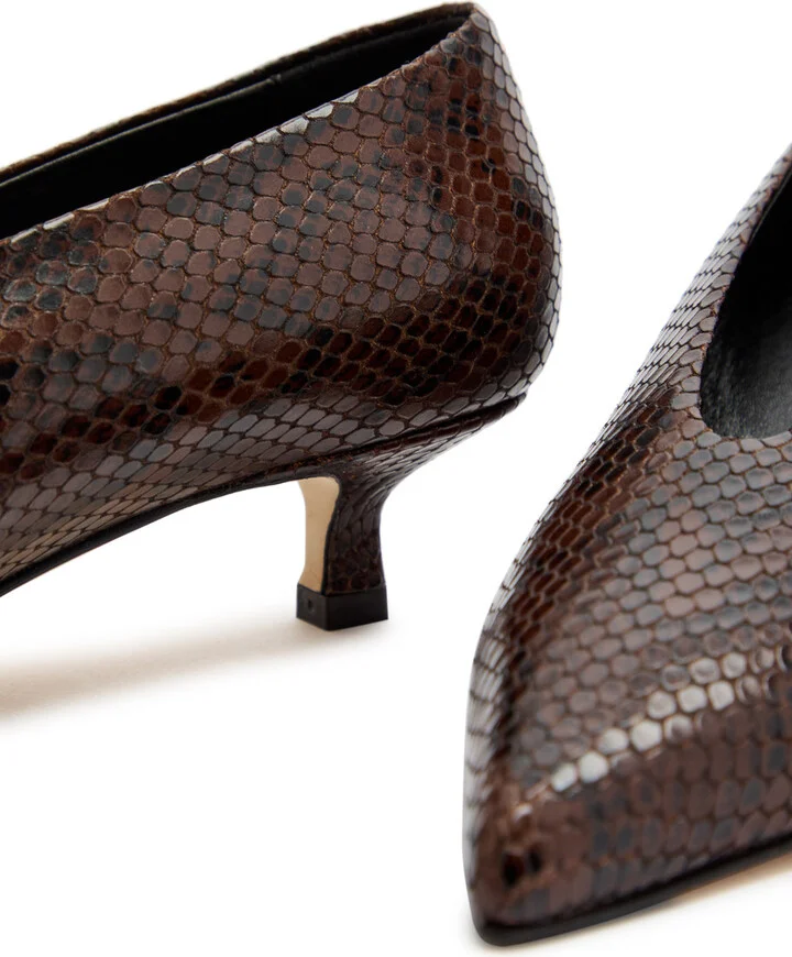 Aeyde Clara 35 Python-effect Leather Pumps - Image 4