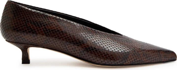Aeyde Clara 35 Python-effect Leather Pumps