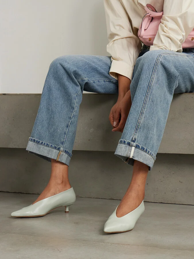 Aeyde - Clara Leather Pumps - Blue - Image 2