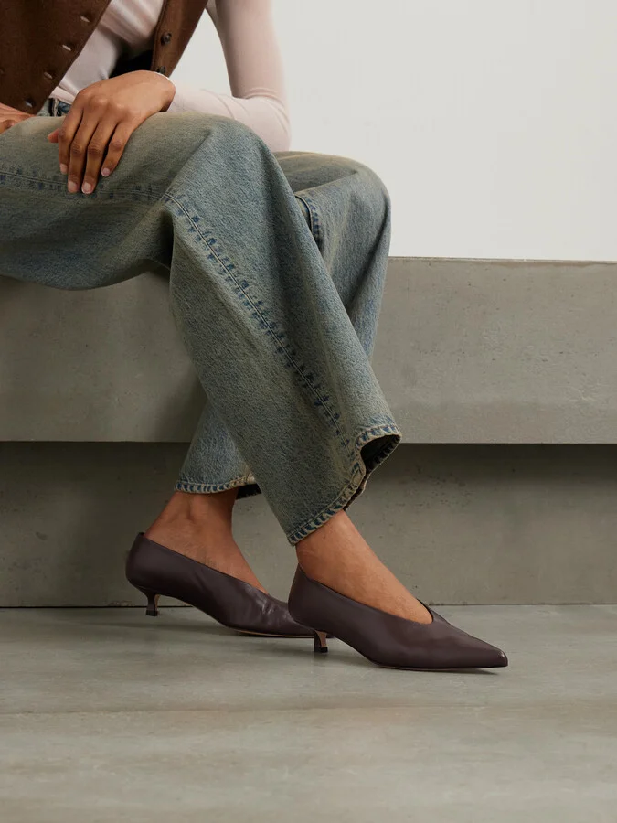 Aeyde - Clara Leather Pumps - Brown - Image 2