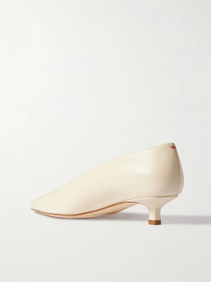 Aeyde - Clara Leather Pumps - Cream - Image 3