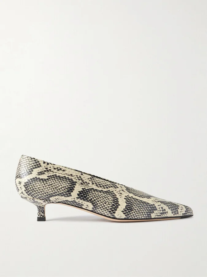 Aeyde - Clara Snake-effect Leather Pumps - Animal print