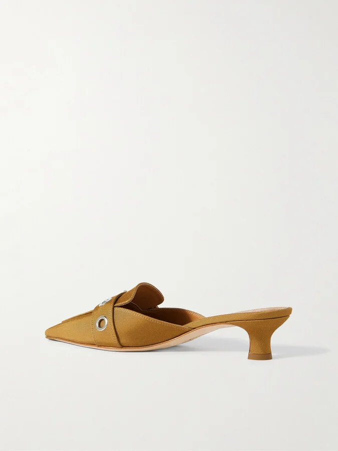 Aeyde - Danielle Buckled Grosgrain Mules - Brown - Image 3