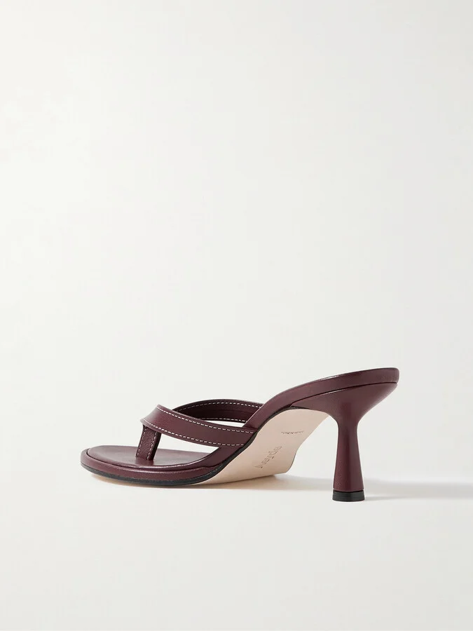 Aeyde - Daphne Leather Sandals - Burgundy - Image 3