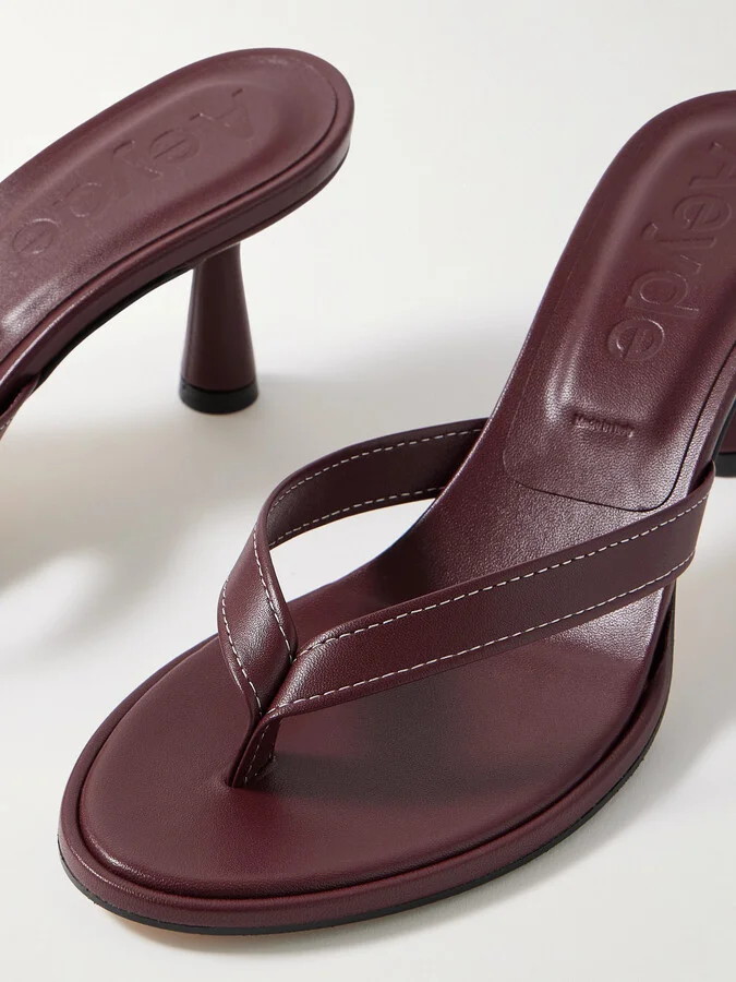 Aeyde - Daphne Leather Sandals - Burgundy - Image 4