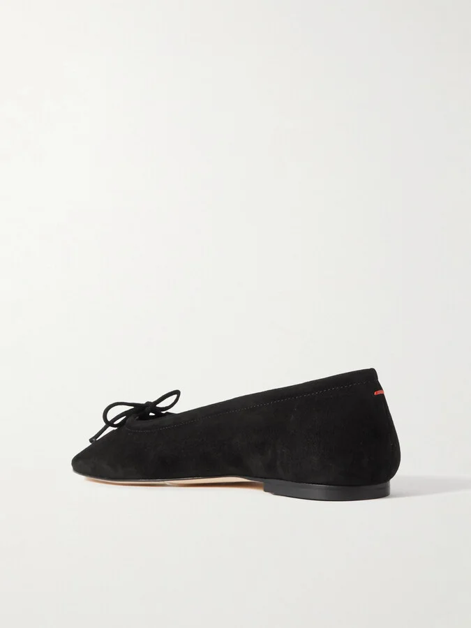 Aeyde - Delfina Suede Ballet Flats - Black - Image 3