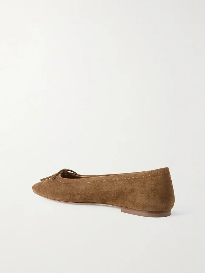 Aeyde - Delfina Suede Ballet Flats - Brown - Image 3