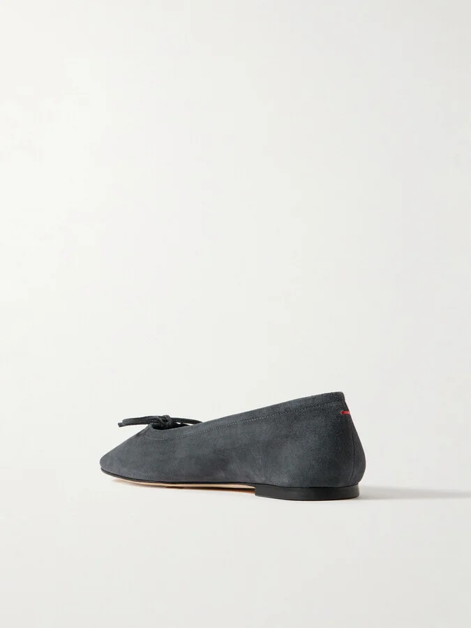 Aeyde - Delfina Suede Ballet Flats - Gray - Image 3
