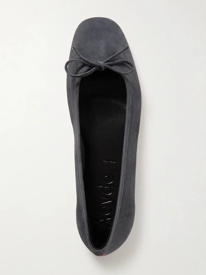Aeyde - Delfina Suede Ballet Flats - Gray - Image 5