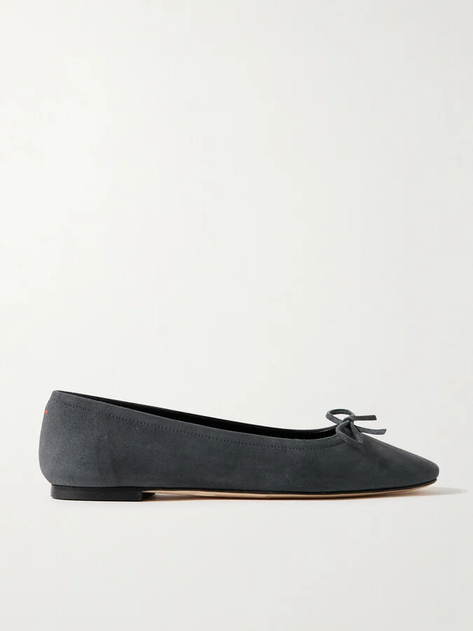 Aeyde - Delfina Suede Ballet Flats - Gray
