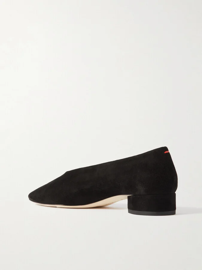 Aeyde - Delia Suede Ballet Flats - Black - Image 3