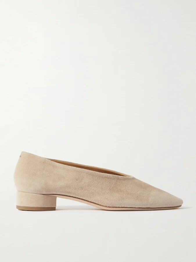 Aeyde - Delia Suede Ballet Flats - Neutrals