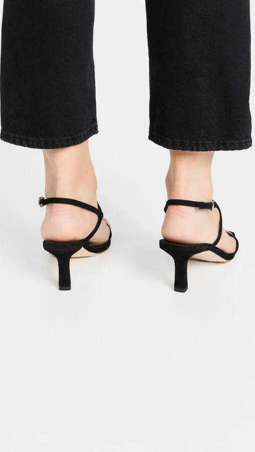 AEYDE Elise Kid Suede Leather Black Sandals - Image 3