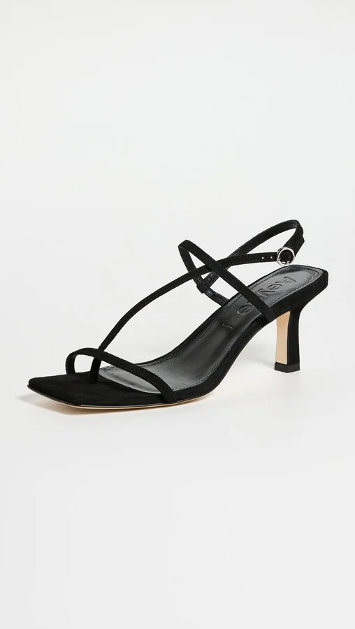 AEYDE Elise Kid Suede Leather Black Sandals - Image 5